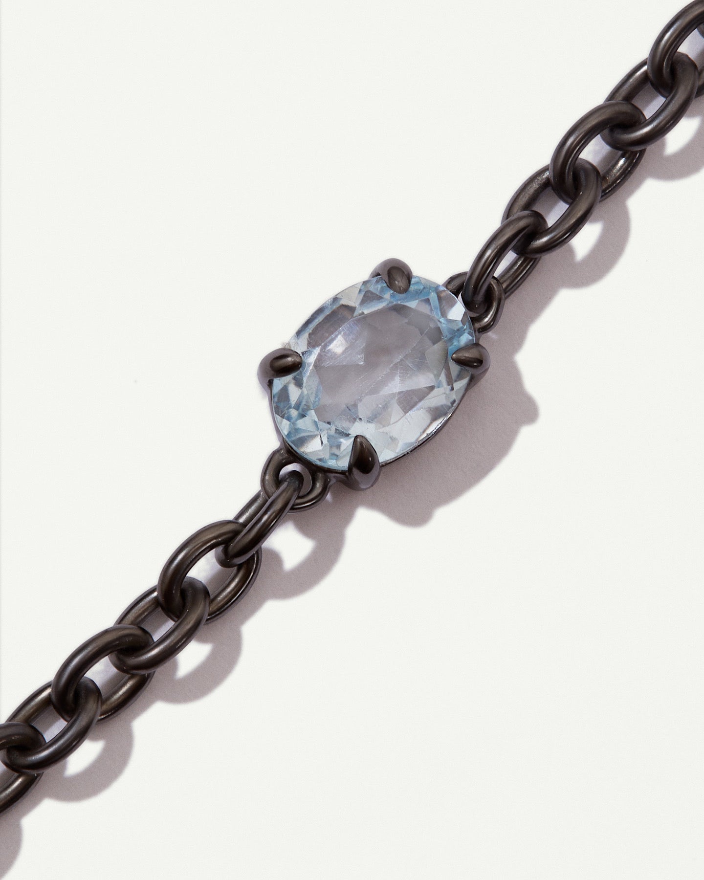 CANDY Black Rhodium Plated Choker with Blue Topaz