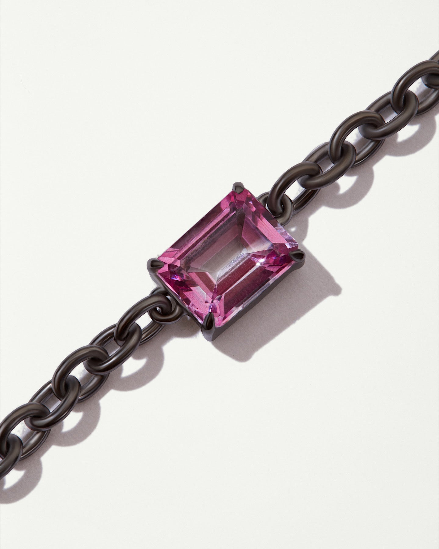 CANDY Black Rhodium Plated Choker with Pink Topaz