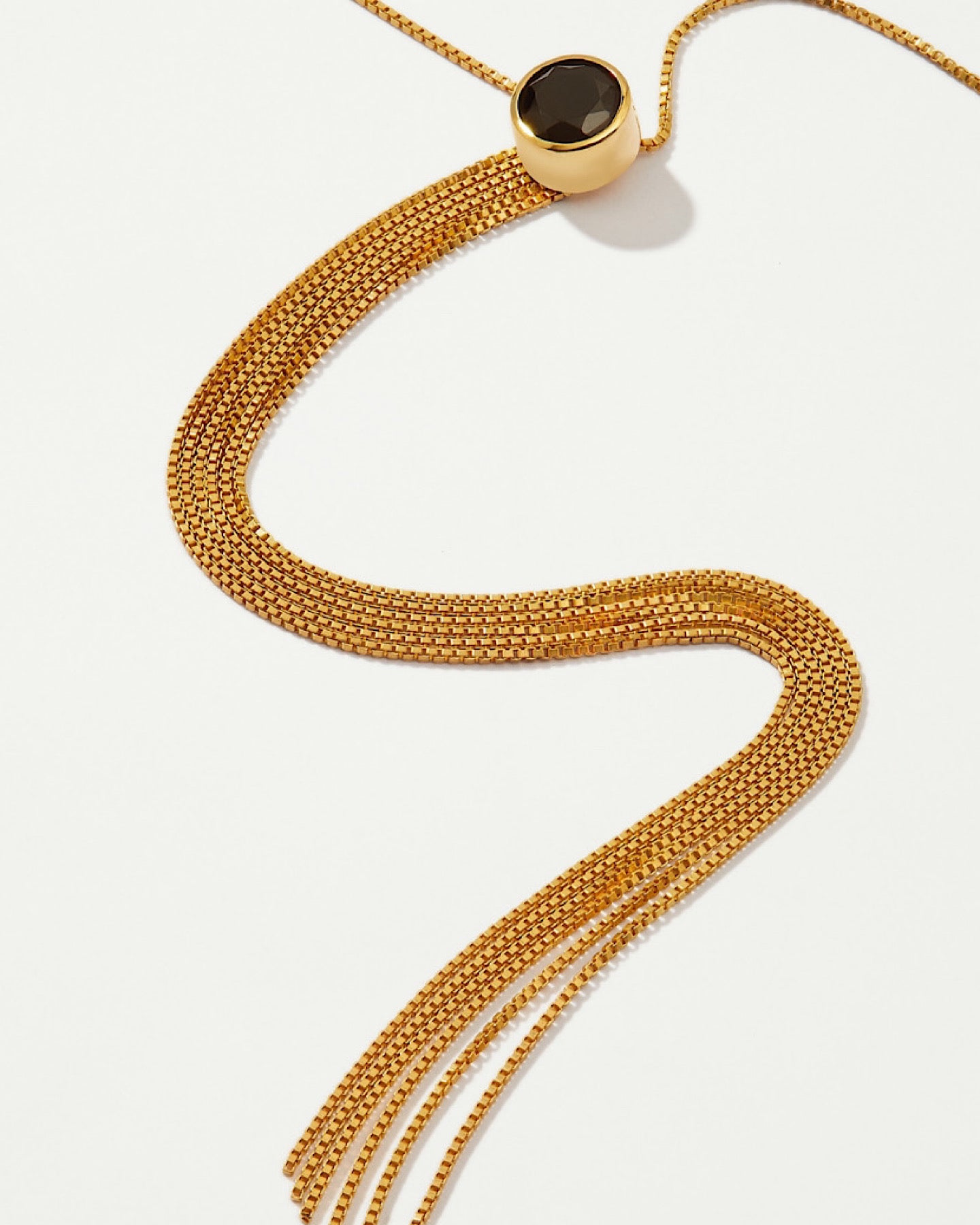 TIRTA 18K gold plated necklace with black spinel