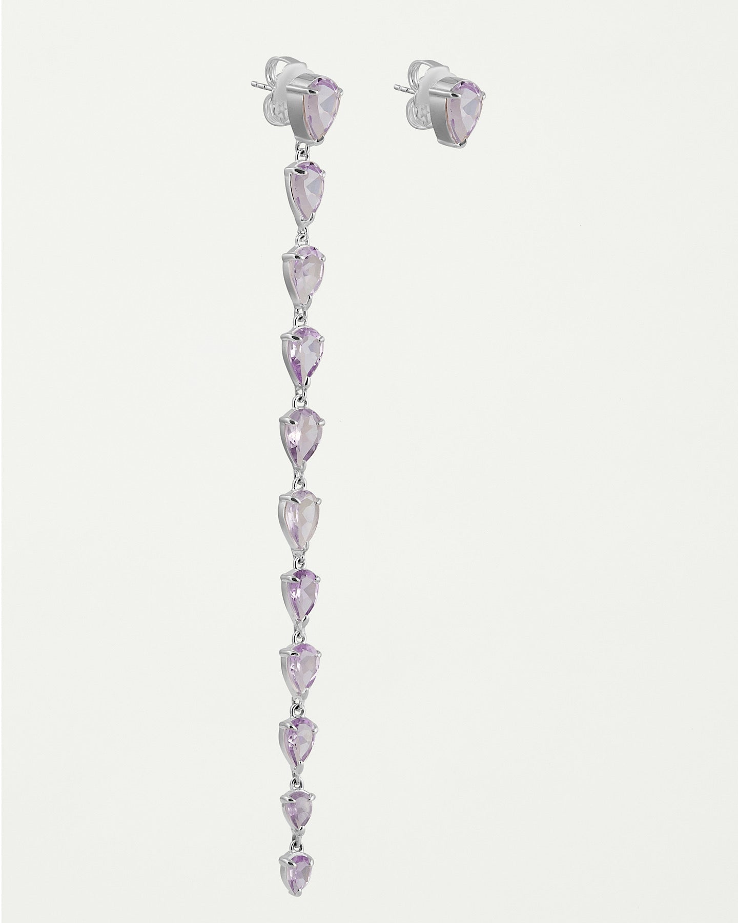 CINTA Silver Earrings with Pink Amethyst