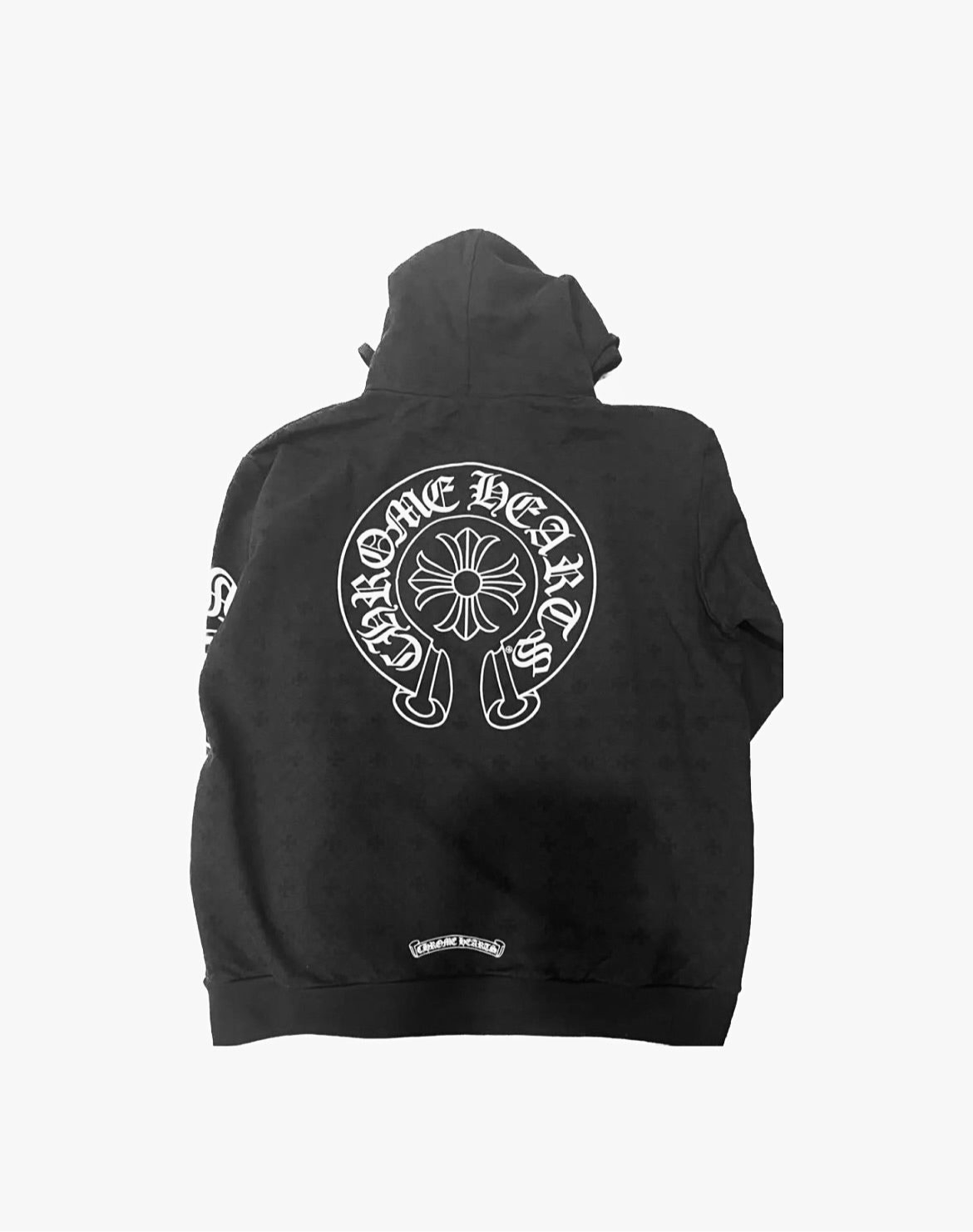 Vertical Logo Hood Zip Up Hoodie Chrome Hearts