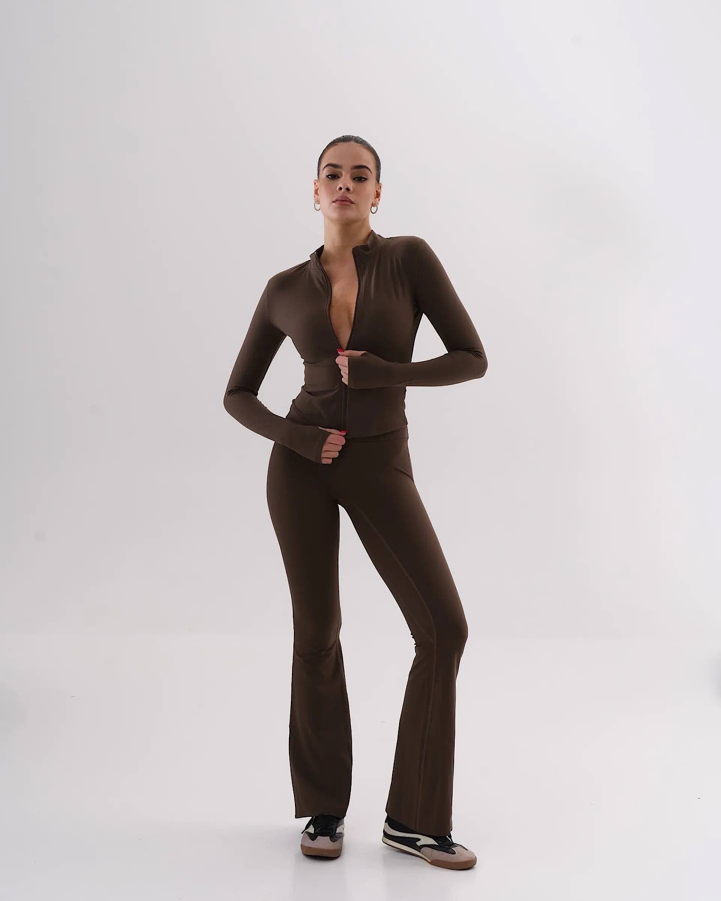 Umi zip flare top - espresso