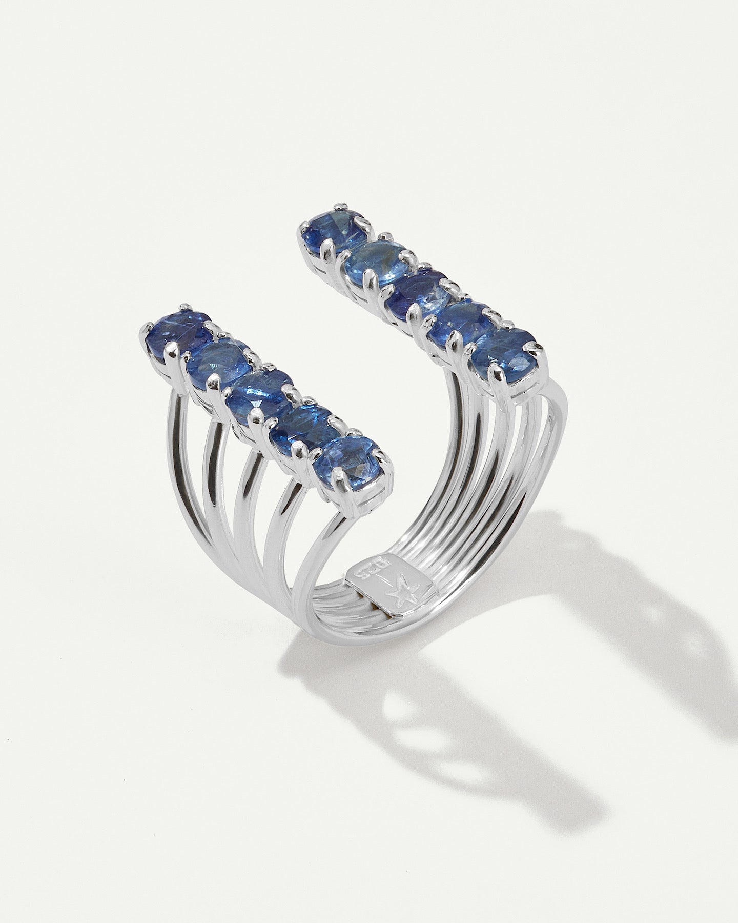 TIGA Silver Ring with Blue Kyanites