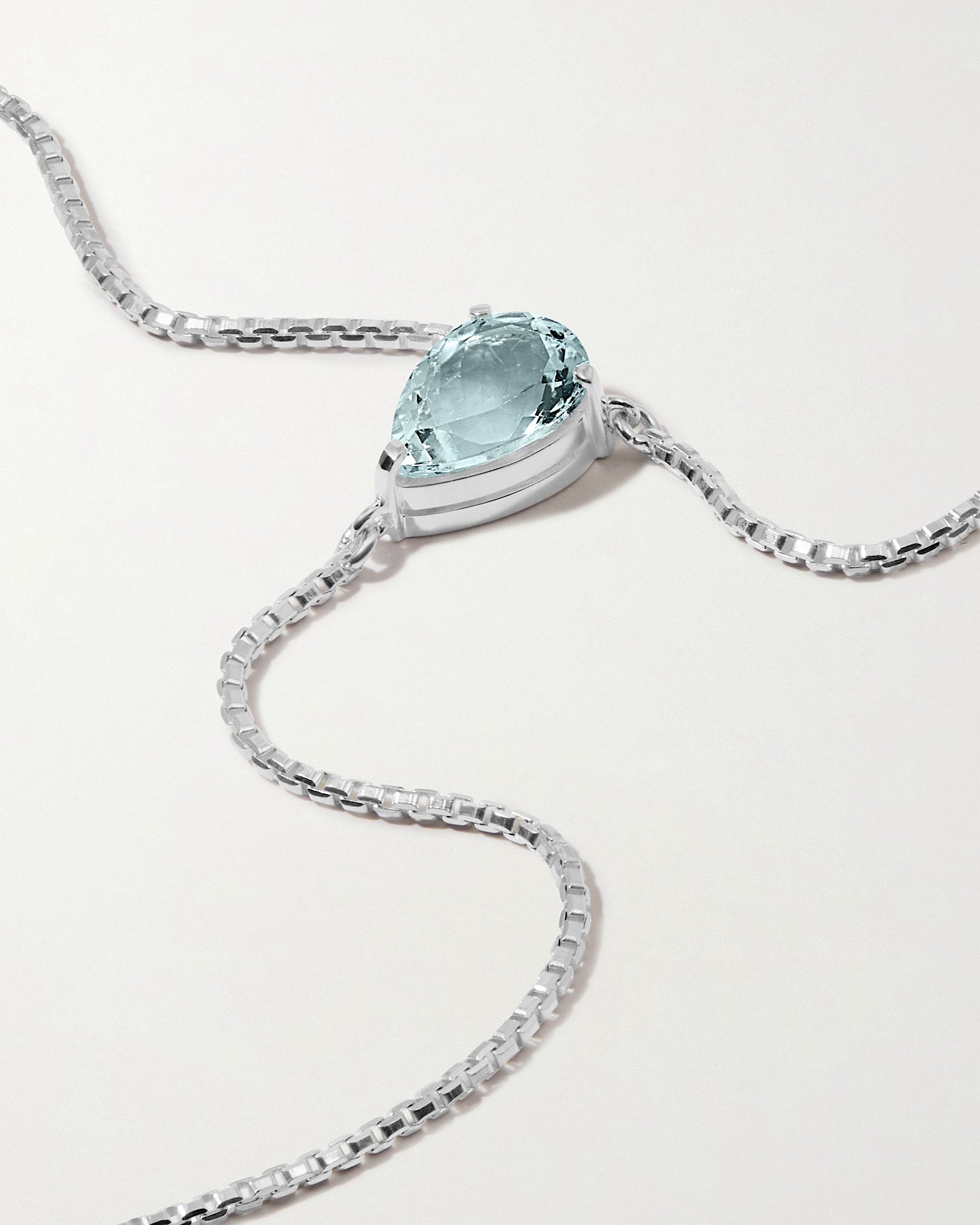 AYU silver choker with aquamarine