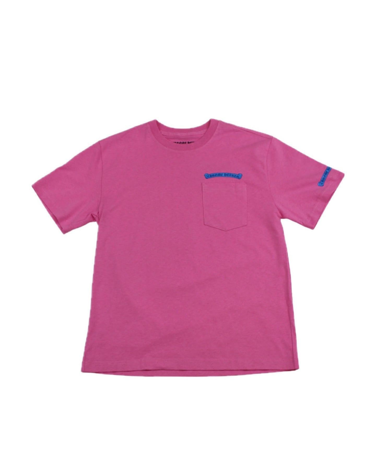 Shoulder Scroll Pocket Tee Pink Blue