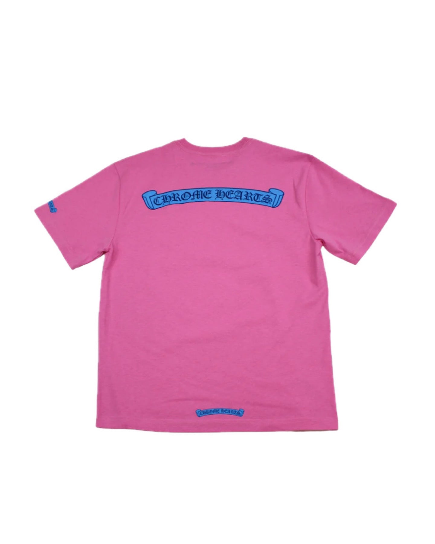 Shoulder Scroll Pocket Tee Pink Blue