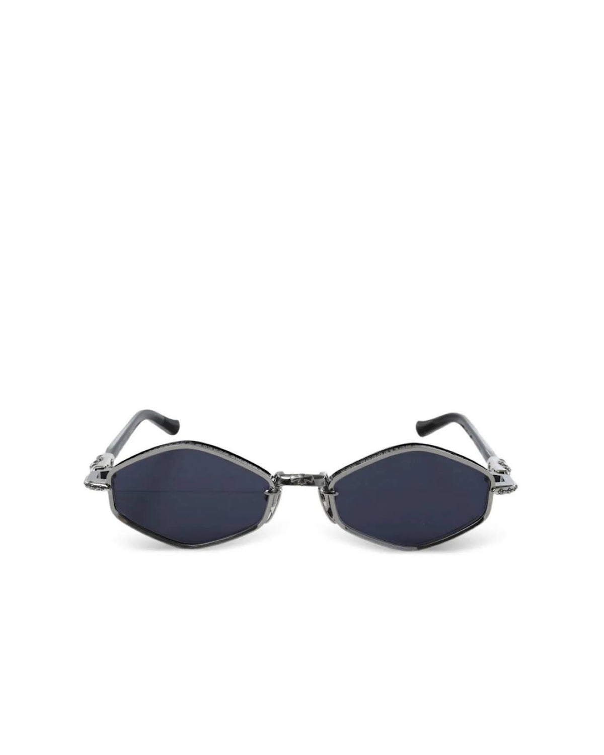 Chrome Hearts Geometric-Frame Sunglasses with Black Tinted Lenses and Premium Metal Frame